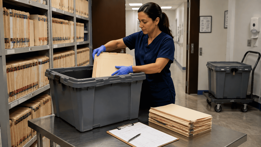 HIPAA compliant x-ray film destruction and secure handling of archived film
