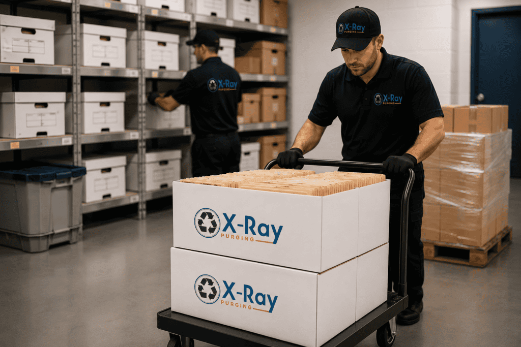 Industrial NDT radiographic film removal and recycling by X-Ray Purging